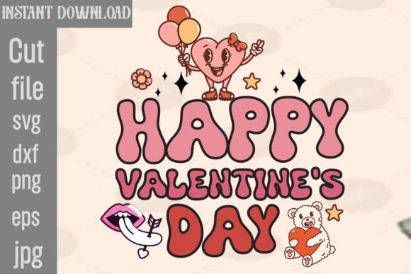 Happy Valentine's Day Retro PNG Sublimation