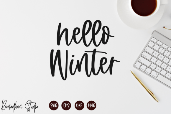 Hello Winter Svg, Holiday Svg, Png File