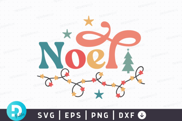 Noel SVG Design, Retro Christmas SVG