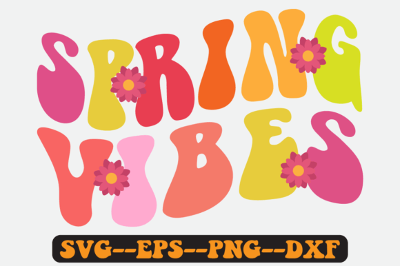 Spring Vibes Quote Retro Svg Design