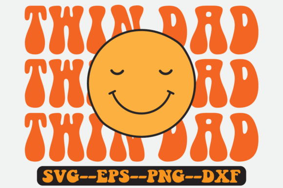TWIN DAD Quote Retro Svg Design